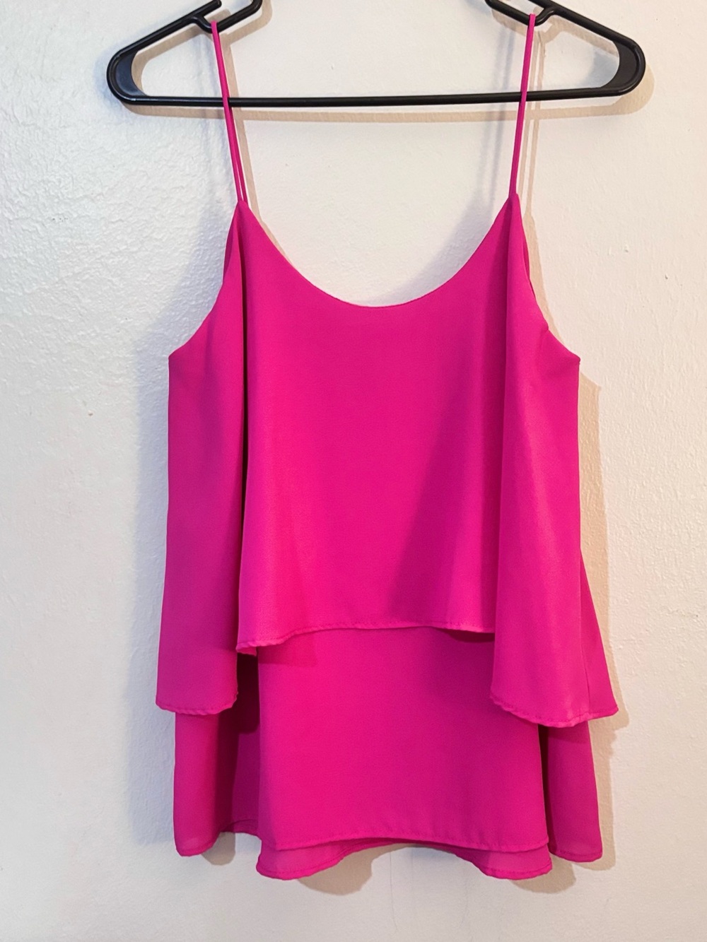 Bright Fuchsia Spring Time Layered Spaghetti Strap Tank